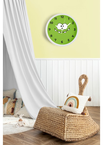 Çocuk Odası Duvar Saati - 25CM - Önü Camlı Beyaz Kasa - Sessiz Mekanizma fiyatları