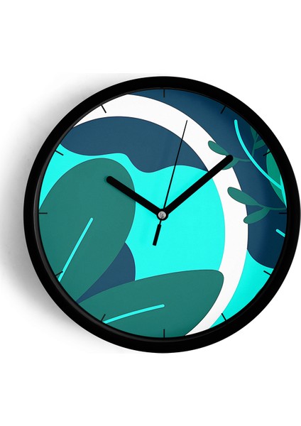 Modern Tasarım Duvar Saati - 25CM - Önü Camlı Siyah Kasa - Sessiz Mekanizma