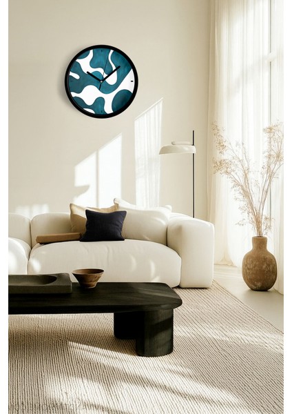 Soyut - Bohem Modern Duvar Saati - 25CM - Önü Camlı Siyah Kasa - Sessiz Mekanizma fiyatları