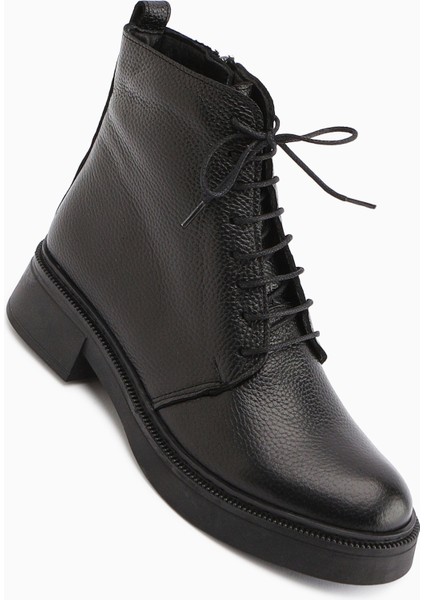 Karol Hakiki Deri Siyah Bağcıklı Kadın Bot fiyatları