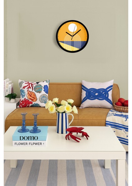 Modern Tasarım Duvar Saati - 42CM - Önü Camlı Siyah Kasa - Sessiz Mekanizma fiyatları