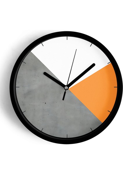 Modern Tasarım Duvar Saati - 25CM - Önü Camlı Siyah Kasa - Sessiz Mekanizma