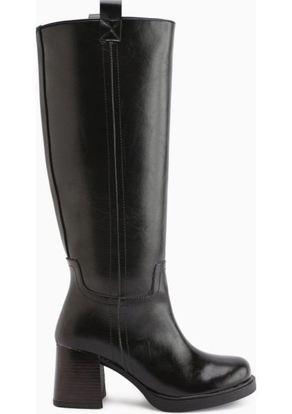 Celine Siyah Topuklu Kadın Çizme