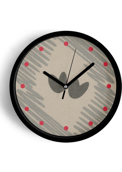 Modern Tasarım Duvar Saati - 25CM - Önü Camlı Siyah Kasa - Sessiz Mekanizma