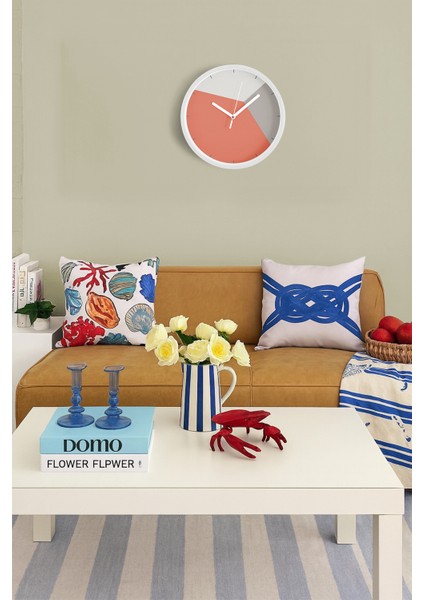 Soyut Geometrik Temalı Modern Duvar Saati - 25CM - Önü Camlı Beyaz Kasa - Sessiz Mekanizma fiyatları