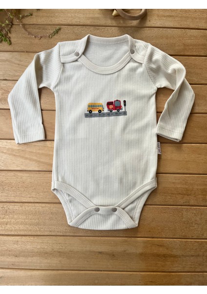 Erkek Bebek 2'li Takım Araba Baskılı Uzun Kollu Fitilli Kaşkorse Çıtçıtlı Body modelleri