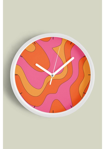 Modern Tasarım Duvar Saati - 25CM - Önü Camlı Beyaz Kasa - Sessiz Mekanizma