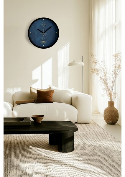 Boğa Burcu - Burçlar Modern Duvar Saati - 42CM - Önü Camlı Siyah Kasa - Sessiz Mekanizma fiyatları