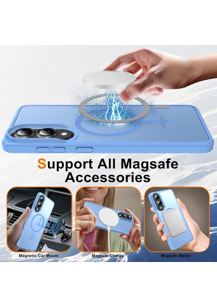 Samsung Galaxy S25 Fe Uyumlu Ekran Koruyuculu Kılıf Magsafe Sarj Destekli Kamera Çıkıntılı Mat Kapak fiyatları