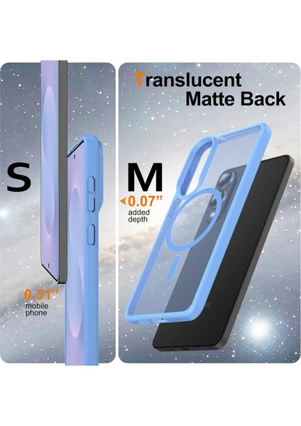 Samsung Galaxy S25 Fe Uyumlu Ekran Koruyuculu Kılıf Magsafe Sarj Destekli Kamera Çıkıntılı Mat Kapak