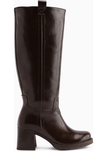 Celine Kahve Topuklu Kadın Çizme