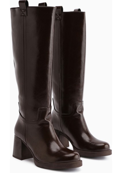 Celine Kahve Topuklu Kadın Çizme modelleri