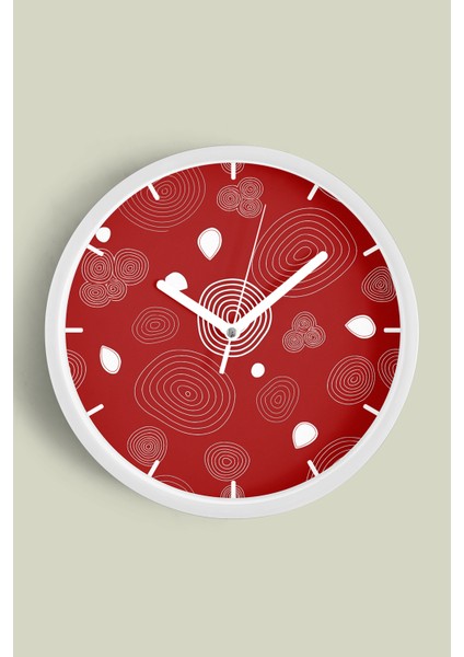 Modern Duvar Saati - 25CM - Önü Camlı Beyaz Kasa - Sessiz Mekanizma