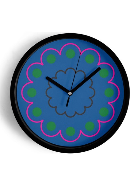 Soyut - Geometrik Temalı Modern Duvar Saati - 42CM - Önü Camlı Siyah Kasa - Sessiz Mekanizma