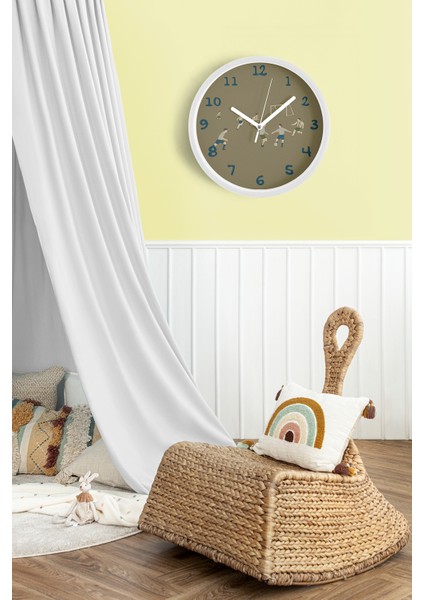 Futbolcu Çocuk Odası Duvar Saati - 25CM - Önü Camlı Beyaz Kasa - Sessiz Mekanizma fiyatları