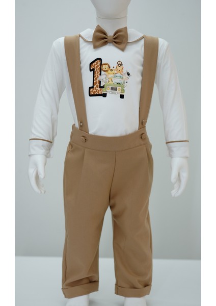 1 Yaş Safari Baskılı Salopet Takım
