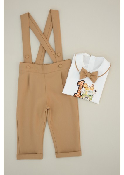 1 Yaş Safari Baskılı Salopet Takım modelleri