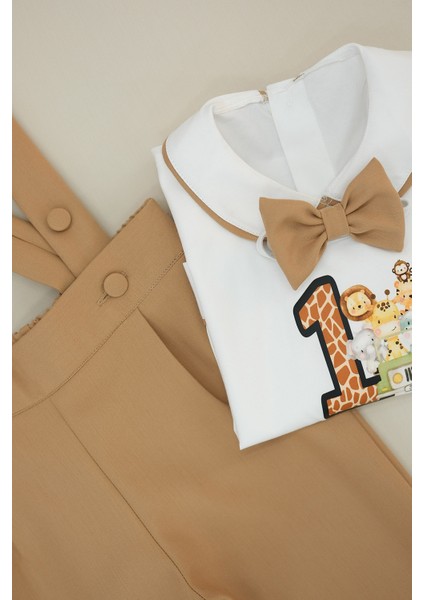 1 Yaş Safari Baskılı Salopet Takım fırsatları