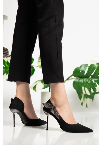 Siyah Ince Yüksek Topuk Abiye Ayakkabı fiyatları