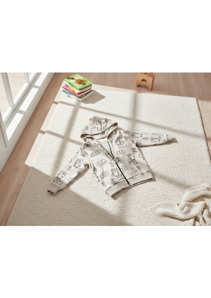 Erkek Çocuk Bej Kahve Ayıcık Desenli Hırkalı 3'lü Takım 3 Yaş fiyatları