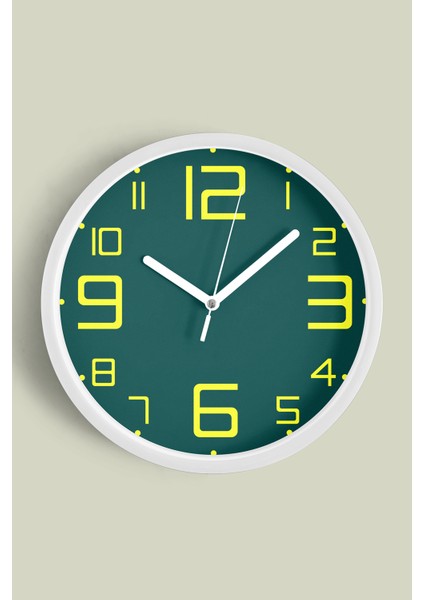 Modern Tasarım Duvar Saati - 25CM - Önü Camlı Beyaz Kasa - Sessiz Mekanizma