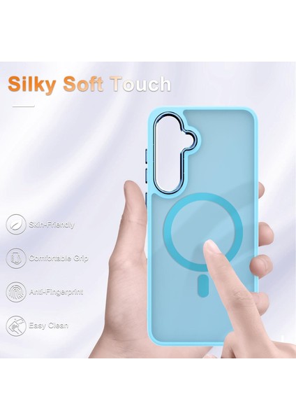 Samsung Galaxy S25 Fe Uyumlu Ekran Koruyuculu Kılıf Magsafe Sarj Destekli Kamera Çıkıntılı Mat Kapak modelleri