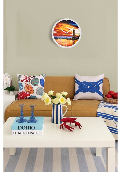 Soyut - Bohem - Geometrik Temalı Modern Duvar Saati - 25CM - Önü Camlı Beyaz Kasa - Sessiz Mekanizma fiyatları