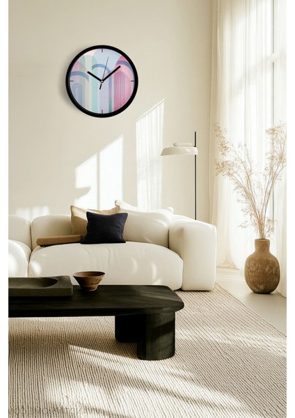 Soyut Tasarım Modern Duvar Saati - 25CM - Önü Camlı Siyah Kasa - Sessiz Mekanizma fiyatları