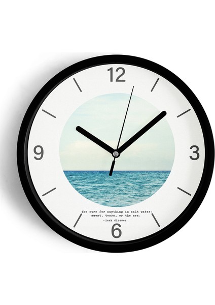 Soyut Doğa Manzara Temalı Modern Duvar Saati - 25CM - Önü Camlı Siyah Kasa - Sessiz Mekanizma