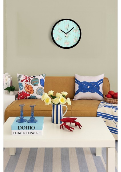 Soyut Çiçek Temalı Modern Duvar Saati - 25CM - Önü Camlı Siyah Kasa - Sessiz Mekanizma fiyatları