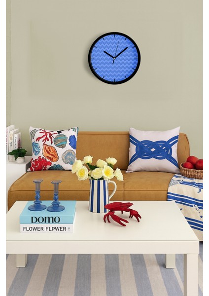 Dalgalı Tasarım Modern Duvar Saati - 25CM - Önü Camlı Siyah Kasa - Sessiz Mekanizma fiyatları