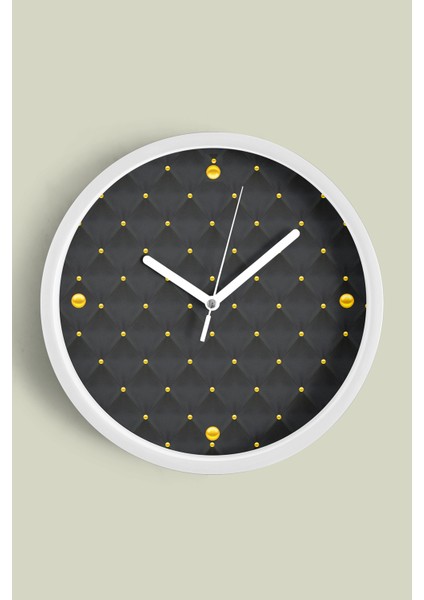 Modern Duvar Saati - 25CM - Önü Camlı Beyaz Kasa - Sessiz Mekanizma