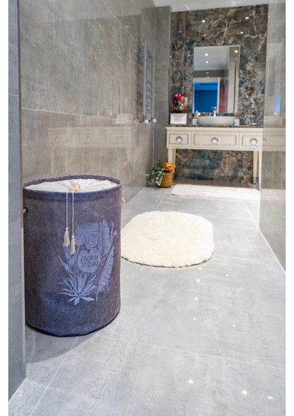 Buğz Torbalı ve Kulplu Püskül Detaylı Düzenleyici Çok Amaçlı Organizer Keçe Sepet -03631 indirimleri