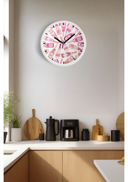 Modern Duvar Saati - 25CM - Önü Camlı Beyaz Kasa - Sessiz Mekanizma fiyatları