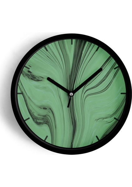 Modern Sanatsal Renk Dalgaları Duvar Saati - 25CM - Önü Camlı Siyah Kasa - Sessiz Mekanizma