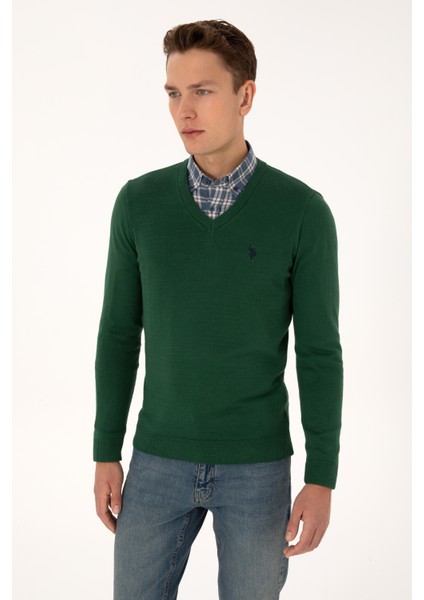 Erkek Koyu Yeşil Kazak /triko 50313662-VR079