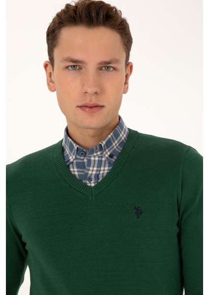 Erkek Koyu Yeşil Kazak /triko 50313662-VR079 fiyatları