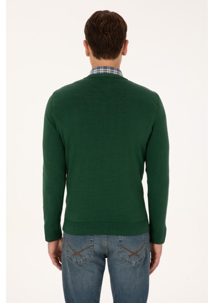 Erkek Koyu Yeşil Kazak /triko 50313662-VR079 indirimleri