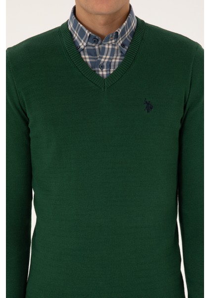 Erkek Koyu Yeşil Kazak /triko 50313662-VR079