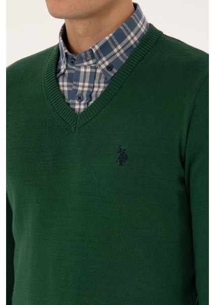 Erkek Koyu Yeşil Kazak /triko 50313662-VR079