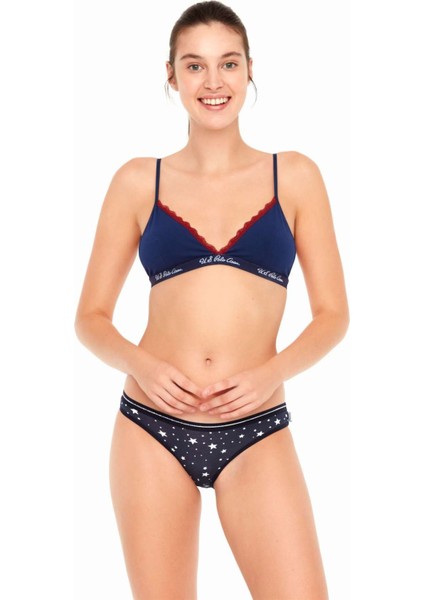 Kadın, Lisanslı, 3'lü Slip Külot, Beyaz - Lacivert - Kırmızı