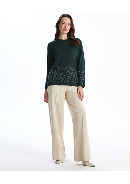 Yeni Sezon Bisiklet Yaka Desenli Kadın Triko Kazak fiyatları