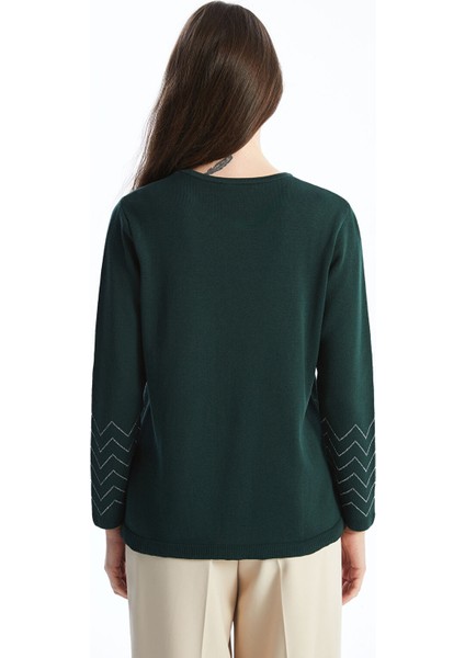 Yeni Sezon Bisiklet Yaka Desenli Kadın Triko Kazak fırsatları