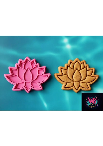 Lotus Çiçeği Kurabiye Kalıbı ve Şeker Hamuru Şekillendirici
