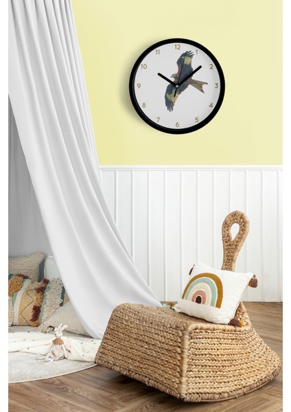 Soyut Kartal Modern Tasarım Duvar Saati - 25CM - Önü Camlı Siyah Kasa - Sessiz Mekanizma fiyatları