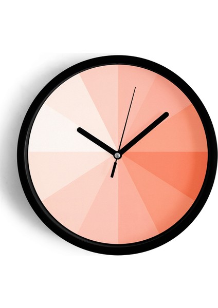 Soyut Geometrik Temalı Modern Duvar Saati - 25CM - Önü Camlı Siyah Kasa - Sessiz Mekanizma