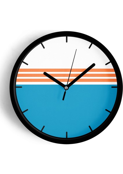 Modern Tasarım Duvar Saati - 25CM - Önü Camlı Siyah Kasa - Sessiz Mekanizma