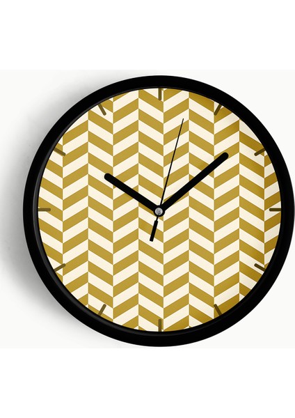 Modern Duvar Saati - 25CM - Önü Camlı Siyah Kasa - Sessiz Mekanizma