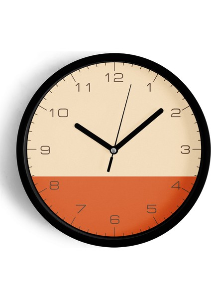 Modern Tasarım Duvar Saati - 25CM - Önü Camlı Siyah Kasa - Sessiz Mekanizma