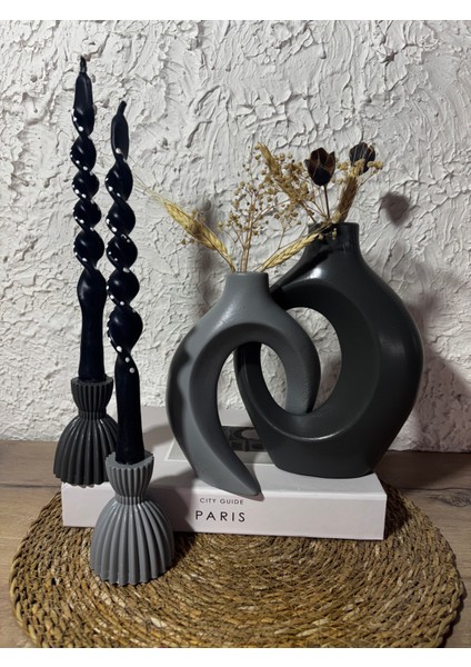 Dekoratif Bohem Tarz 4 Parça Sevgili Sarmaşık Vazo ve Şamdan Mumluk Takımı Tasarım Vazo fiyatları